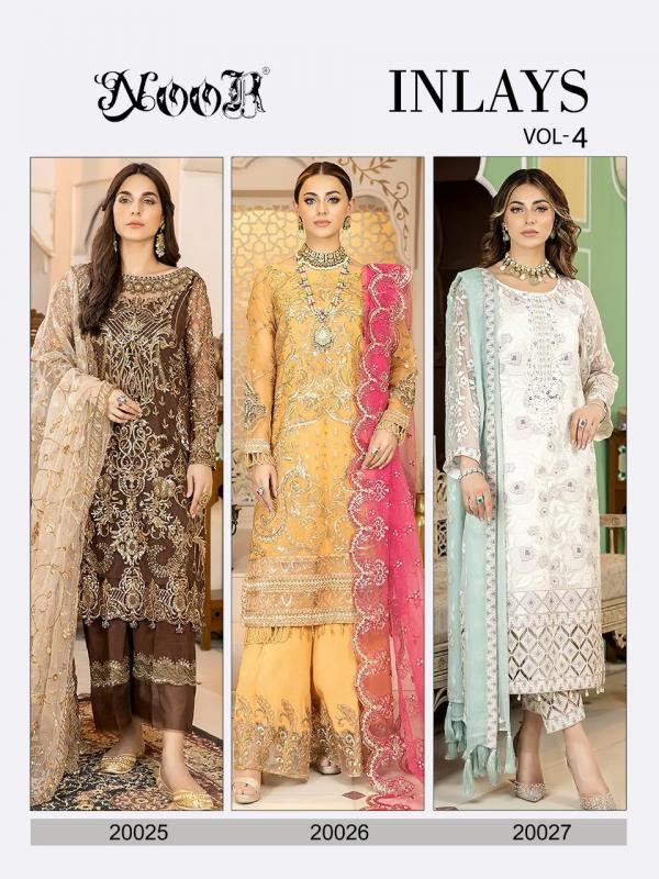 Noor Inlays 4 Heavy Embroidery Georgette Salwar Kameez Collection